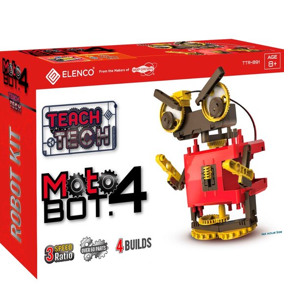Teach Tech Elenco Motobot 4 Transforming Robot Building Kit STEM Educational Toy - Picture 1 of 7
